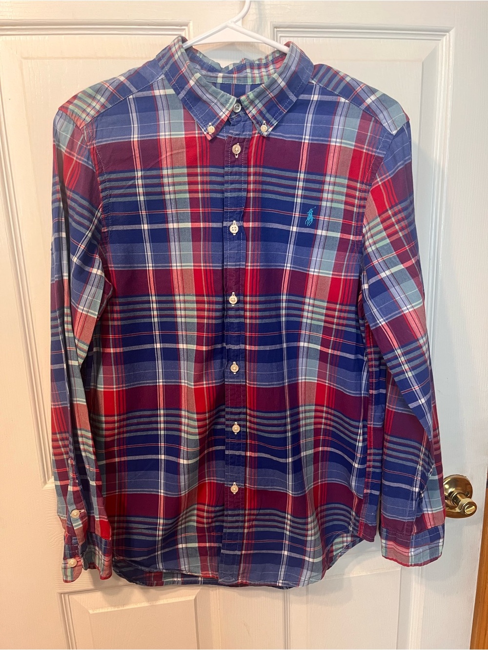 Ralph Lauren Blue & Red Plaid Button-Down Shirt
